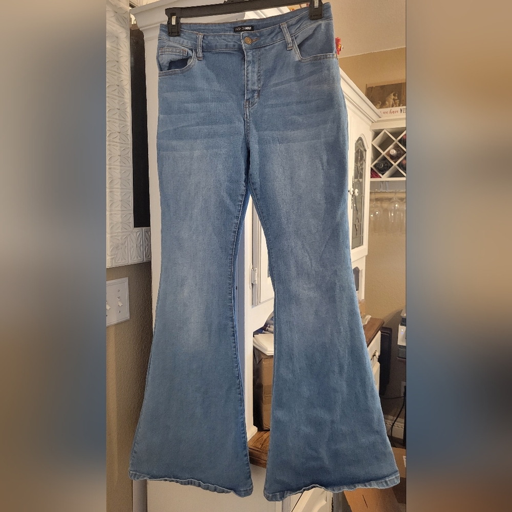 Fashion Nova Sky Blue Wide Flare